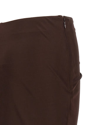 Brown Viscose Mini Skirt