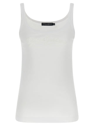 White Cotton Sleeveles T-Shirt