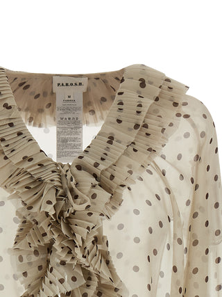 Beige Polyester Blouse