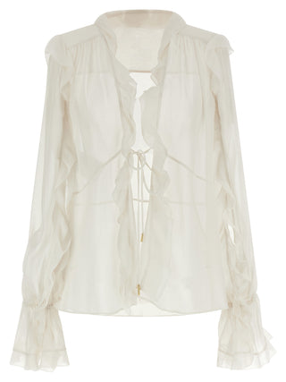 Beige Acetate Blouse