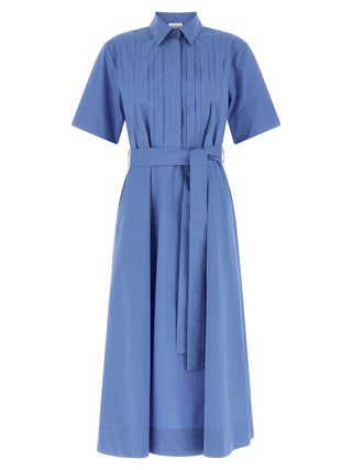 Blue Cotton Midi Dress