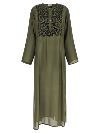 Bicolor Silk Long Dress
