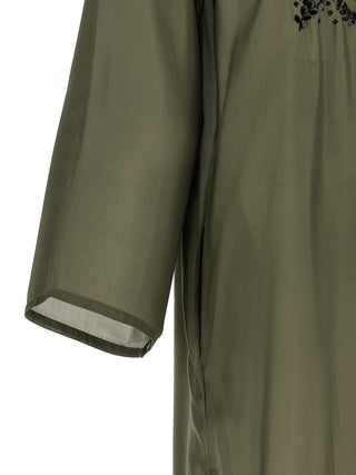 Bicolor Silk Long Dress