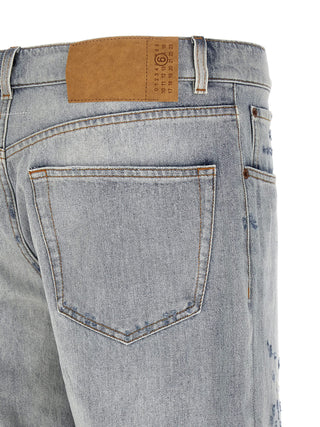 Jeans de algodón azul de corte relajado  