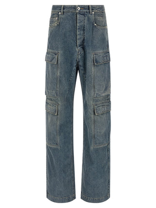 Blue Cotton Cargo Pants
