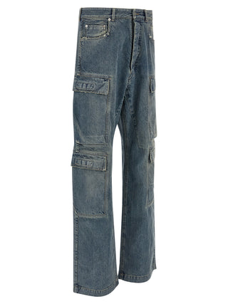 Pantalones cargo de algodón azules