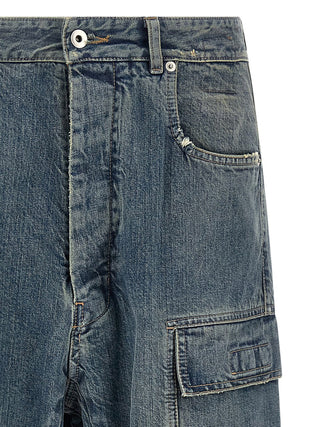 Pantalones cargo de algodón azules