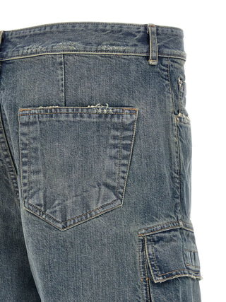Pantalones cargo de algodón azules