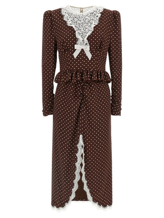 Brown Silk Midi Dress