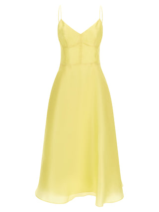 Bicolor Silk Midi Dress