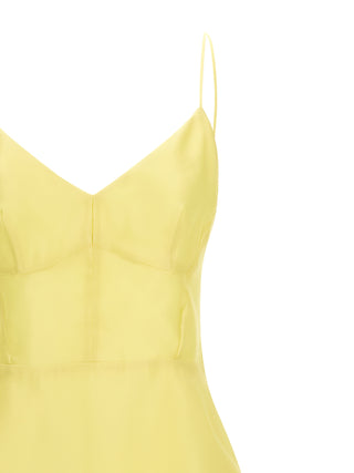 Vestido midi bicolor de seda