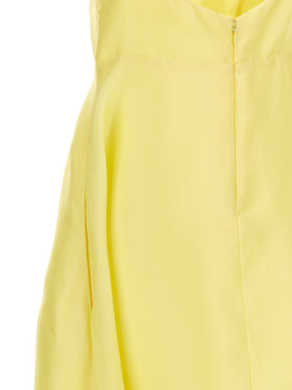 Vestido midi bicolor de seda