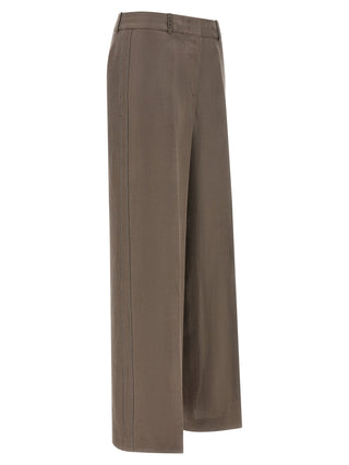 Pantalones de lino marrones