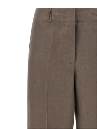 Pantalones de lino marrones