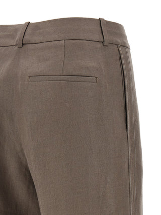 Pantalones de lino marrones