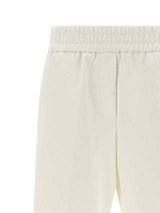 White Cotton Casual Pants