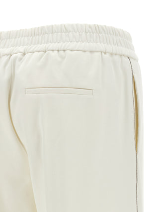White Cotton Casual Pants