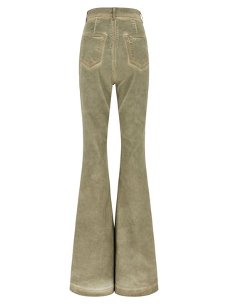 Beige Cotton Bootcut Jeans
