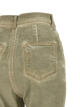 Beige Cotton Bootcut Jeans
