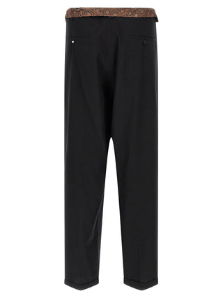 Black Cotton Casual Pants