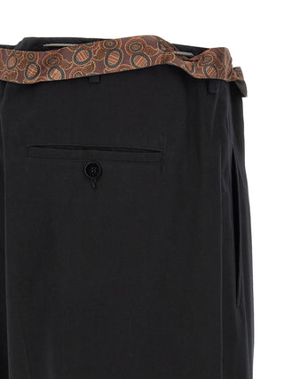 Black Cotton Casual Pants