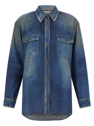 Blusa azul de poliéster