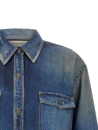 Blusa azul de poliéster