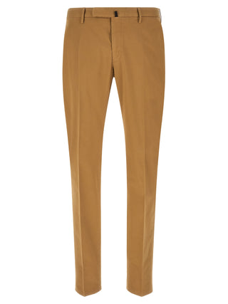 Brown Cotton Casual Pants