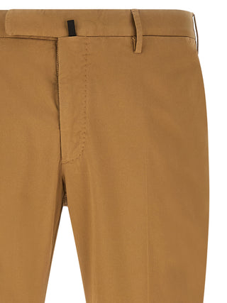 Brown Cotton Casual Pants