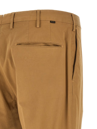 Brown Cotton Casual Pants