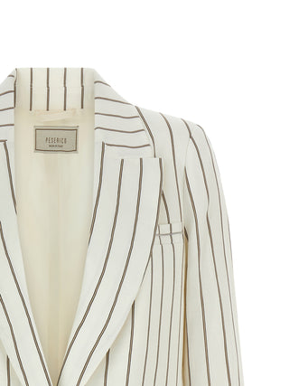 Blazer de lino blanco