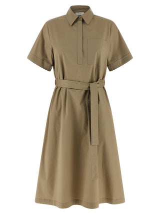 Bicolor Cotton Midi Dress