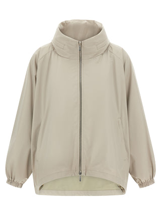 Gray Polyester Shell Jacket