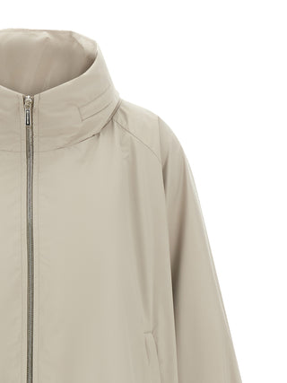 Gray Polyester Shell Jacket