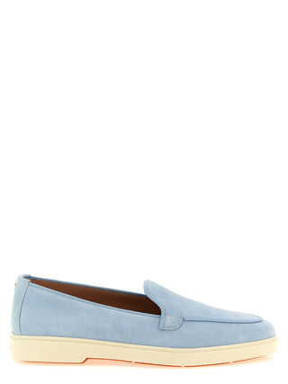 Blue Calfskin Slip-On Loafers