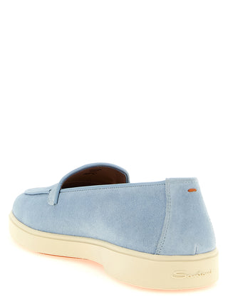 Mocasines slip-on de piel de becerro azul