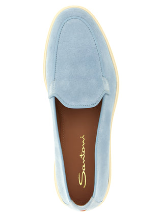 Mocasines slip-on de piel de becerro azul