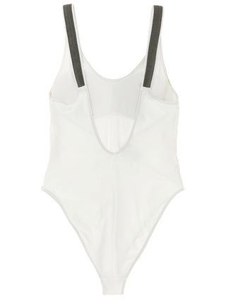 White Polyamide One-Piece Swimsuit