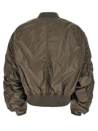 Gray Nylon Bomber