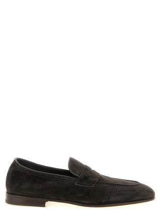 Brown Calfskin Slip-On Loafers