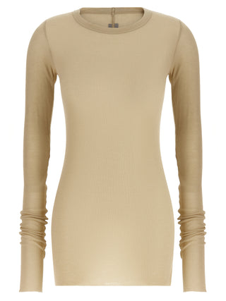 Beige Viscose Long Sleeve T-Shirt