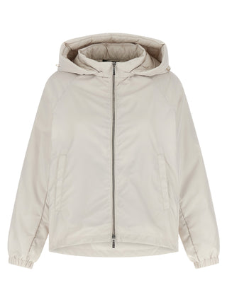 Chaqueta shell de poliéster beige