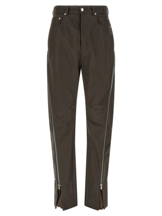 Brown Cotton Casual Pants