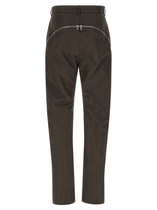 Brown Cotton Casual Pants