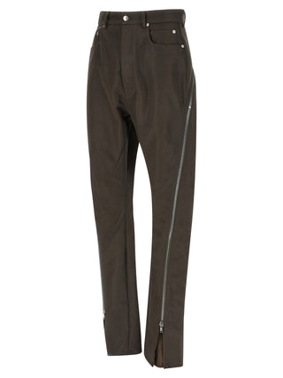 Brown Cotton Casual Pants