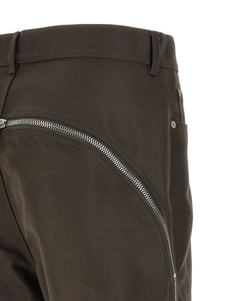 Brown Cotton Casual Pants