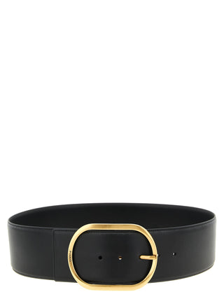 Black Cowhide High-Waist Belt