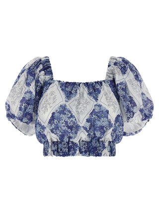 Blue Ramie Blouse