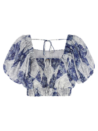 Blue Ramie Blouse