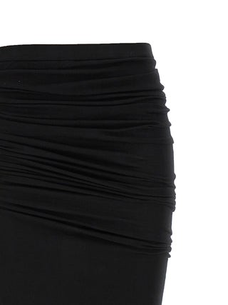 Black Cotton Mini Skirt